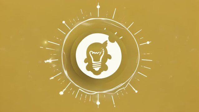Graphic Badge or Emblem Featuring a Symbol for a Bright Idea and a Conversation Bubble on a Solid Colored