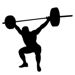 Man lifting barbell.Weightlifting. Vector illustration.