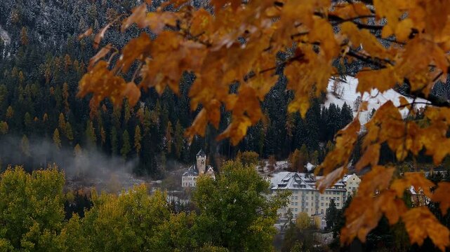 winter in scuol village switzerland 4k 25fps video