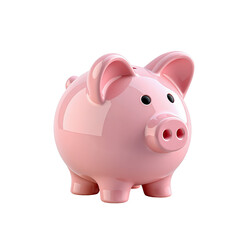 Isolated Pink Piggy Bank