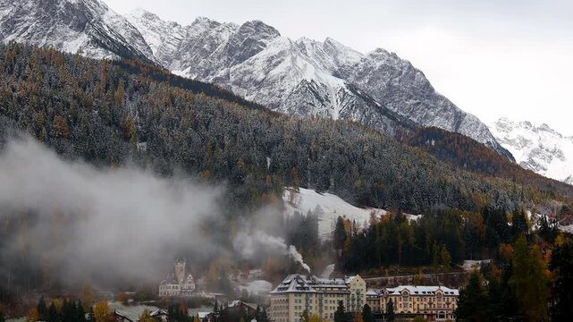 winter in scuol village switzerland 4k 25fps video