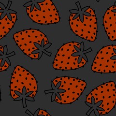 Summer fruits seamless strawberries pattern for wrapping paper and fabrics and kids clothes print and fashion textiles