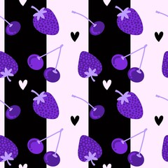 Summer fruits seamless strawberries pattern for wrapping paper and fabrics and kids clothes print and fashion textiles