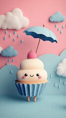 cupcake with icing and sprinkles