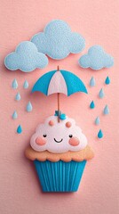 cupcake with icing on a blue background