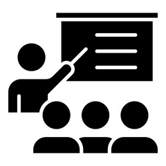 Training, teaching glyph solid icon