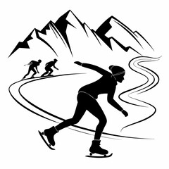 Fototapeta premium skiing icon vector illustration