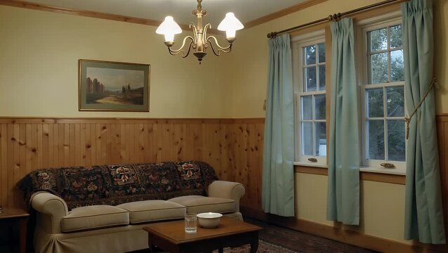vintage styled interior design of a residential sitting area from a past