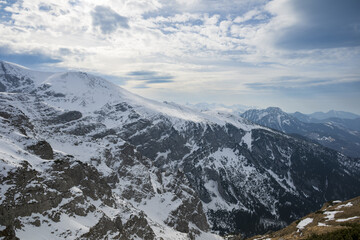 Fototapeta premium Mountains covered with snow 