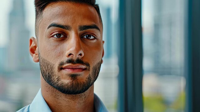 Focused Gaze of a Modern Professional: A portrait of a sophisticated individual, gazing intently, embodying the essence of modern professionalism and determination.