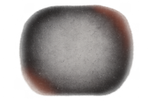 Rounded grunge frame providing an old film aesthetic. Textured gray screen with dark edges and red light leak. Transparent background