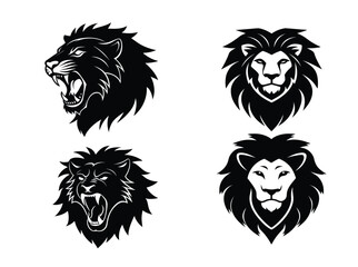 Obraz premium lion head power silhouette vactor Design Illustrator Artwork