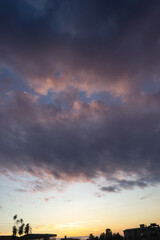 Cloudscape, Colored Clouds at Sunset