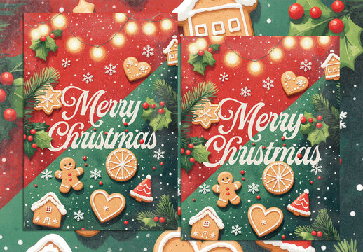 Cozy Christmas Cookie Poster Layout