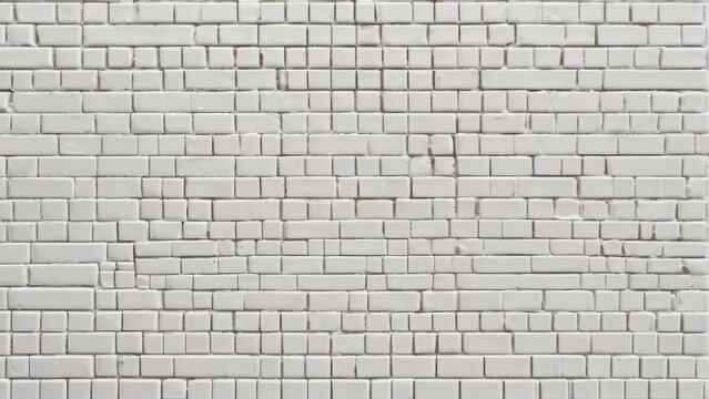 White mosaic texture background with irregular square and rectangular tiles. Abstract cobblestone wall pattern. Modern, minimalist, and clean surface.