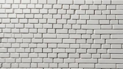Clean white brick wall texture. Seamless background with modern, rectangular bricks laid in running bond pattern. Minimalist backdrop for interior design.