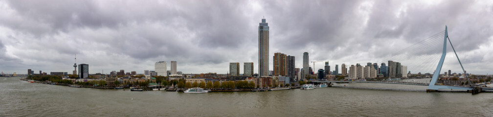 Rotterdam Waterfront Panorama with Modern City Skyline