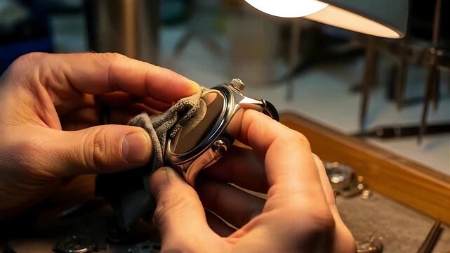 Watchmaker Assembling Luxury Wristwatch with Precision