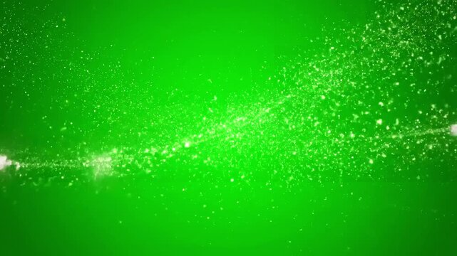 Green Screen stars trail on shiny and glitter sparks christmas new year holiday design element scene 3 with distortion, overlay, glitch, static noise, scan lines black background, 4k animated video