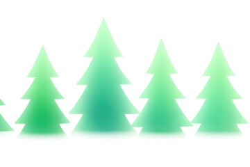 Obraz premium Glowing green christmas trees creating a seamless winter holiday forest pattern on transparent background