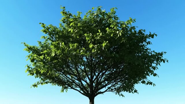 Green Screen trees alone on the winter wind and blue sky scene 3 with distortion, overlay, glitch, static noise, scan lines black background, 4k animated video loop