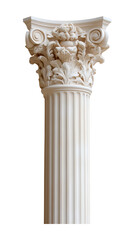 Obraz premium Elegant column with ornate floral and scroll detailing, perfect for architectural projects. Its crisp, white design adds a classic touch to any setting.