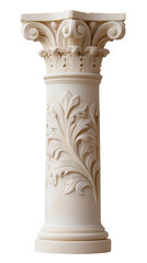 Detailed architectural column with ornate floral carvings, a classic element of design. Showcasing intricate detailing, this pillar is an example of timeless craftsmanship.