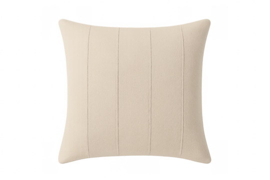 Beige decorative throw pillow with vertical stripes