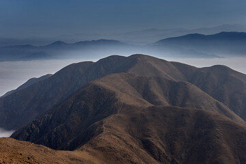 Coastal morning Fog Drifts Over the Peruvian Andes