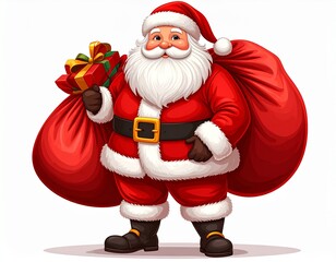 Obraz premium santa claus with a bag of gifts