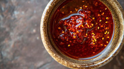 Experience the fiery bliss of homemade chili oil, a culinary masterpiece. Elevate your dishes with this rich blend of spices and flavors! It's a versatile ingredient!