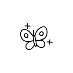Butterfly sketch with plus symbols