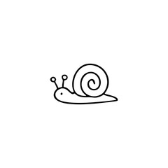 Simple line drawing of a snail