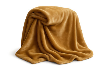 Mustard yellow fleece blanket draping over object