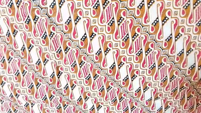 Video The parang batik motif appears abstract, with repeating patterns resembling geometric shapes. It's a traditional Indonesian motif