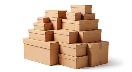 Stacked cardboard boxes in various sizes for Boxing Day celebrations  