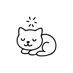 Sleeping cat with sparkle above