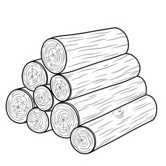 Stack of cut logs wood grain visible on ends
