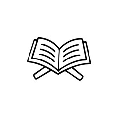 Open book on stand outline