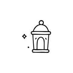 Doodle of a charming lantern casting a sparkle