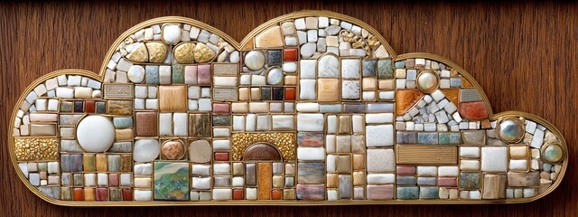 Obraz premium a mosaic board featuring different colors and shapes arranged in a unique design