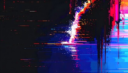 Vivid Glitch Texture – Colorful Digital Breakdown Premium Art