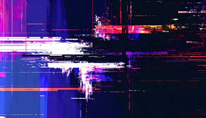 Tech Glitch Art – Premium Abstract Distorted Lines Design