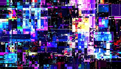 Tech Glitch Art – Premium Abstract Distorted Lines Design