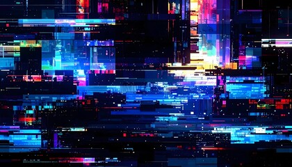 Tech Glitch Art – Premium Abstract Distorted Lines Design