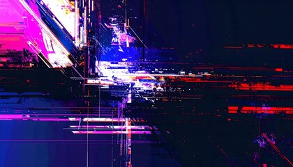 Tech Glitch Art – Premium Abstract Distorted Lines Design