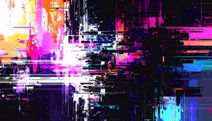 Modern Glitch Lines Background – High Quality Abstract Digital Art