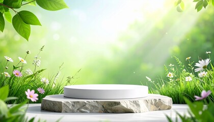 Podium stand scene for product placement natural