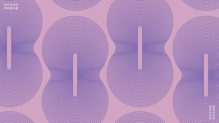 Abstract Blend Circle Eight Line Purple Background Seamless Pattern Modern Geometric Design.Vector Illustration