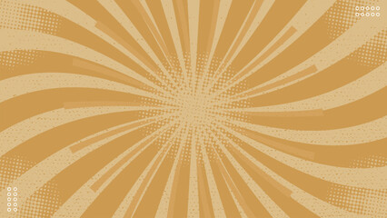 Sunburst Vintage Yellow and Halftones Comic Book Background Pop Art Design.Vector Illustration